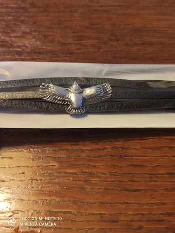Biker Bracelet cuir aigle