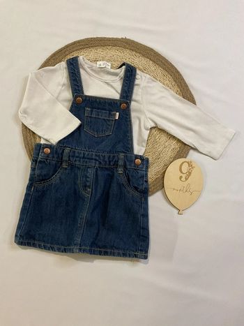 Ensemble haut manche longue salopette jupe robe fille