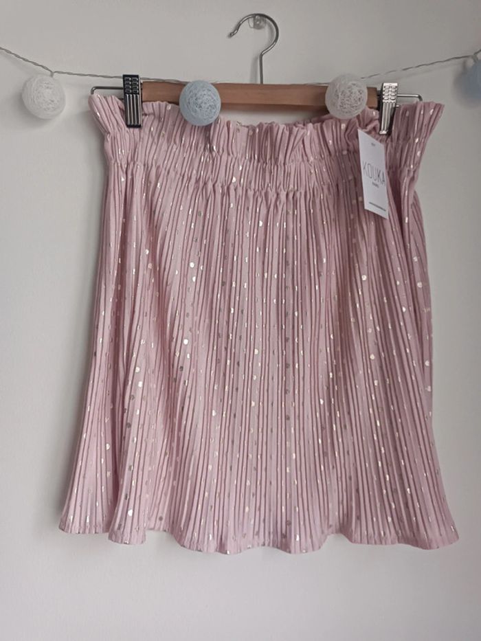 Jupe rose à pois dorés élastiquée Taille Unique Kouka Paris Neuf avec étiquette - photo numéro 2