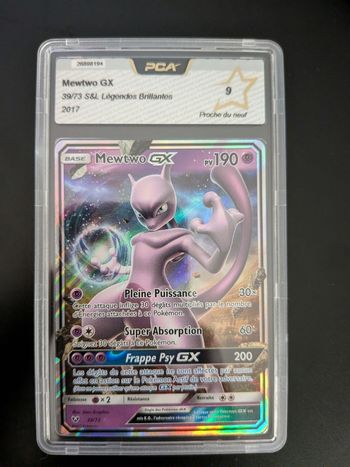 Pokémon carte Mewtwo Gx légendes brillantes gradée PCA 9