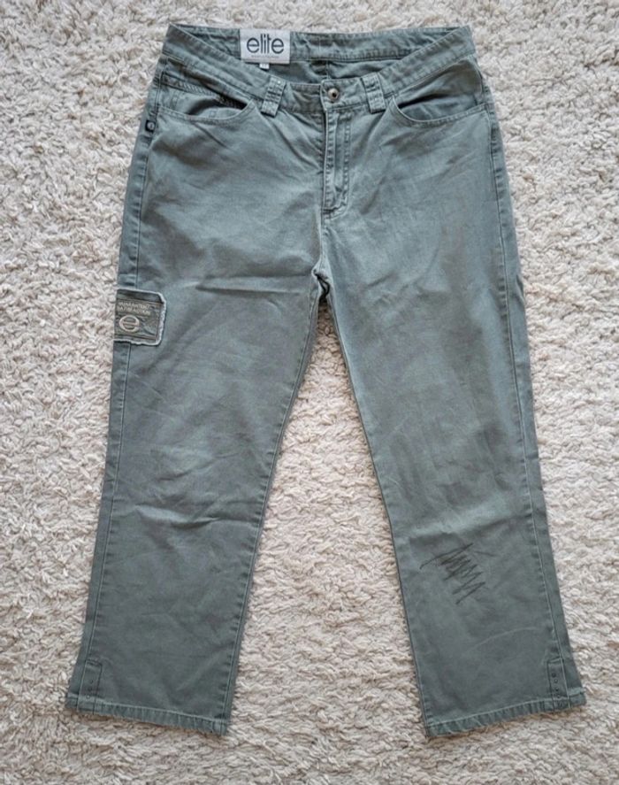 Pantacourt kaki avec détails Elite Taille 40 - photo numéro 2