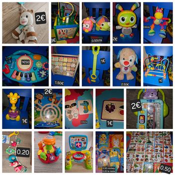 Jouets, livres et peluches