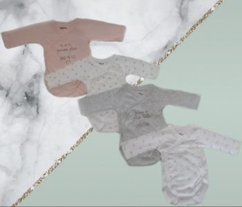 Lot de 4 bodies Gémo 1 mois