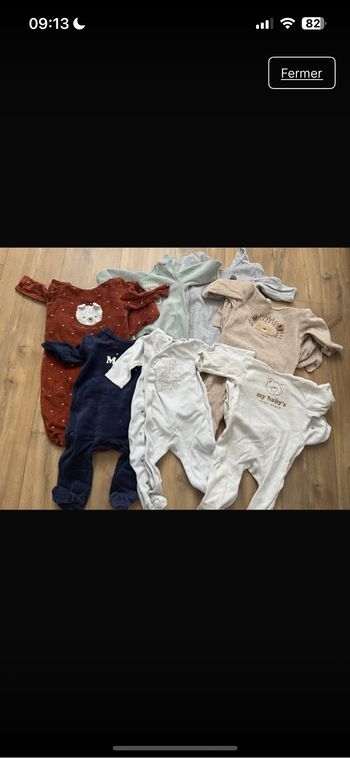 8 pyjamas velour 12 mois