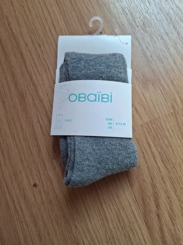 Paire de collants gris 6/12 obabi