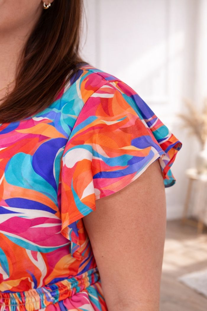 Robe longue aura vibrante du lagon et du corail Femme taille 54 marque Boohoo 💍 - photo numéro 3