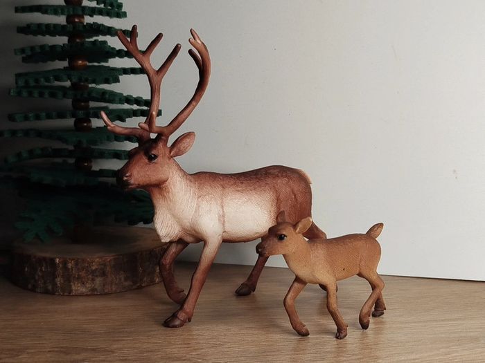 Figurine Renne et son bébé Animal de la forêt Mojo - photo numéro 2