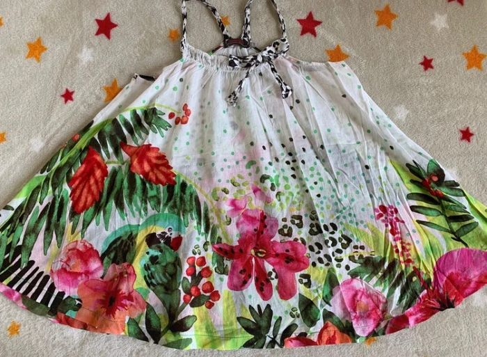 Robe d’été Catimini 6 ans Blanche et Multicolore - photo numéro 3