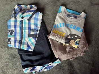 2 ensemble short t-shirt  garçon 3 ans