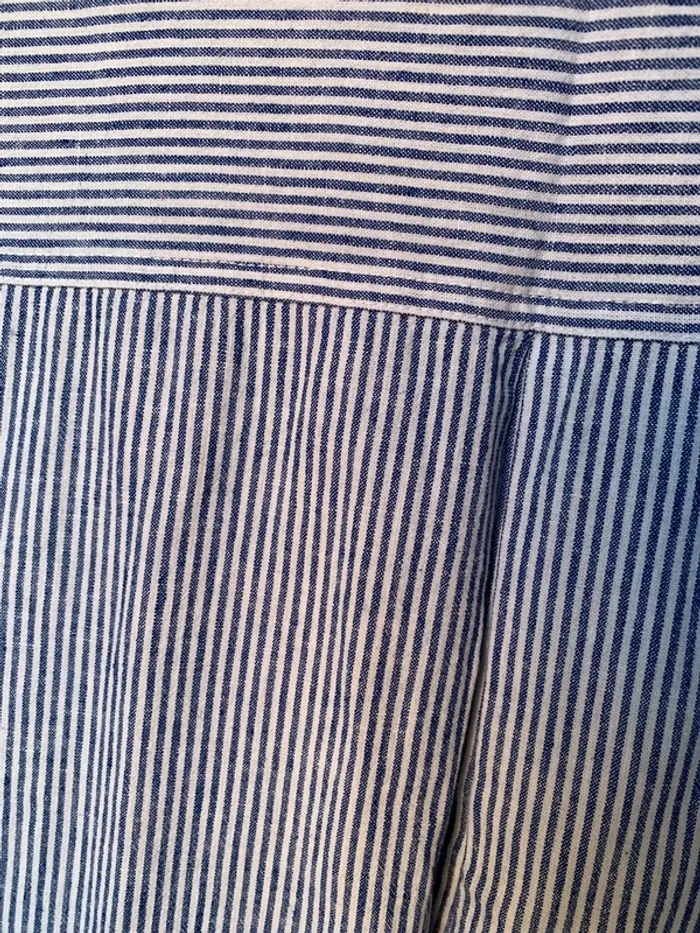 Chemise lin et coton Zara rayure blanche et bleue - photo numéro 5