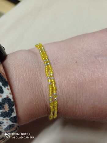 Bracelet en perles, double rang fait main neuf, couleur au choix 