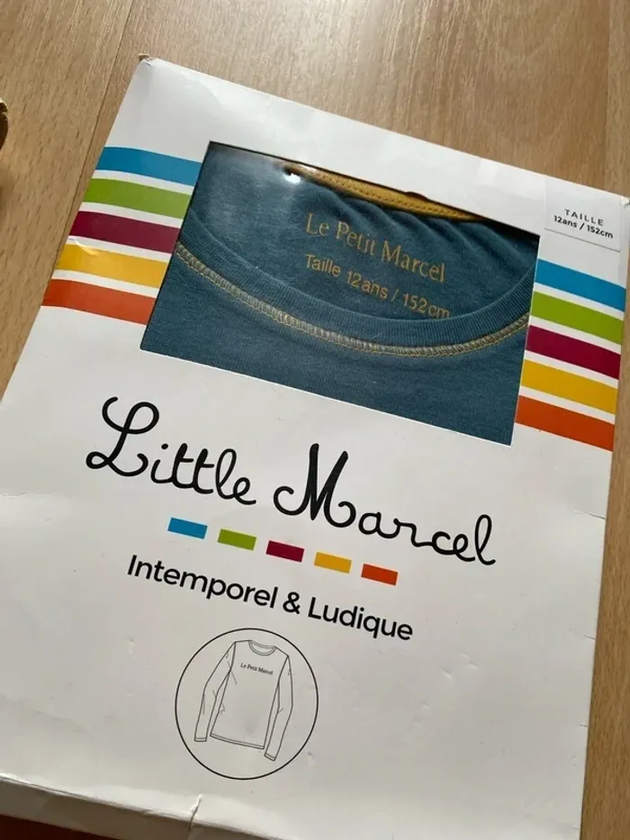 Lot de 3 tee shirts T-shirt manches longues taille 12 ans Neufs Marque Little Marcel - photo numéro 3
