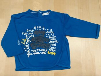 Pull sweat bébé 12 mois bleu Lulu Castagnette