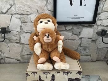 Grande peluche singe et son bébé