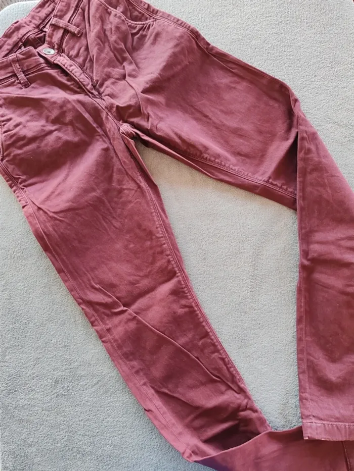 Pantalon slim Lee Cooper bordeaux – Taille 38 (W29 L34) Femme - photo numéro 2