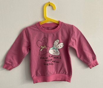 sweat lapins avec noeud fille 9 mois