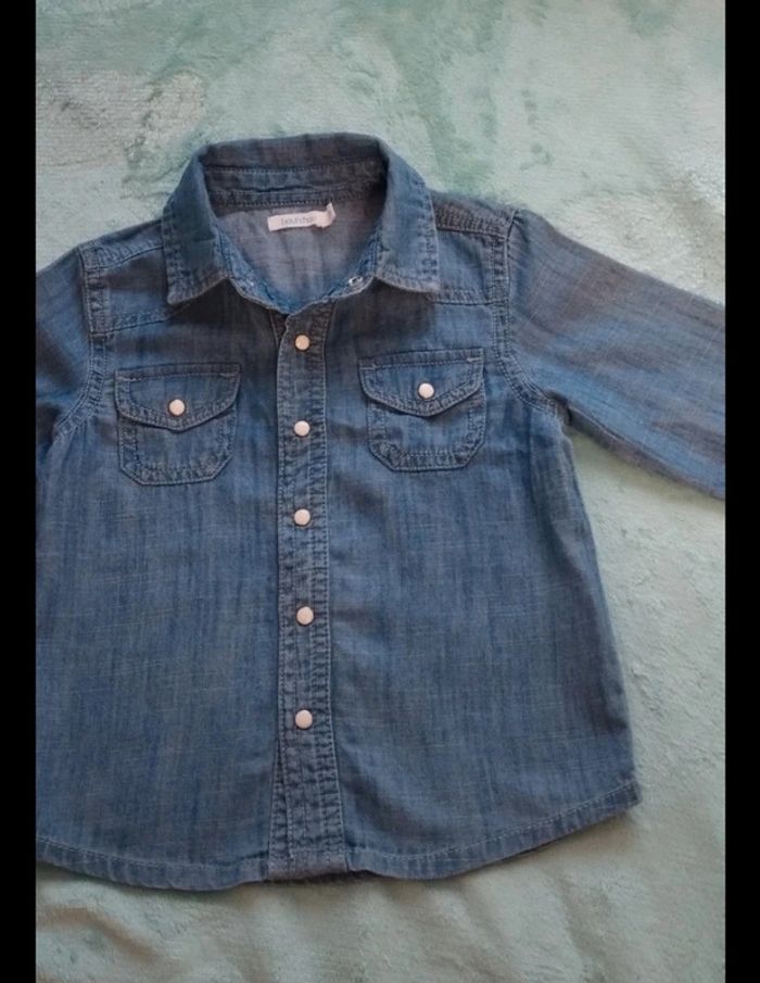 Chemise bébé en jean léger - photo numéro 3