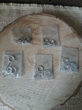 Lot de 15 fermoirs métal argenté