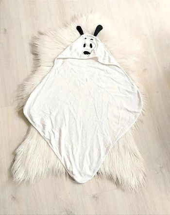Couverture ou serviette en tissu éponge capuche chien
