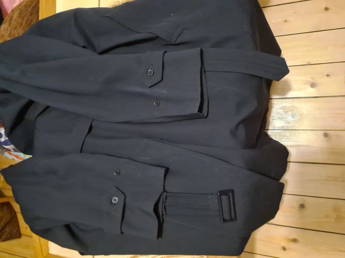 gabardine bleu marine style militaire - photo numéro 5