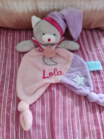 Doudou chat rose baby nat'