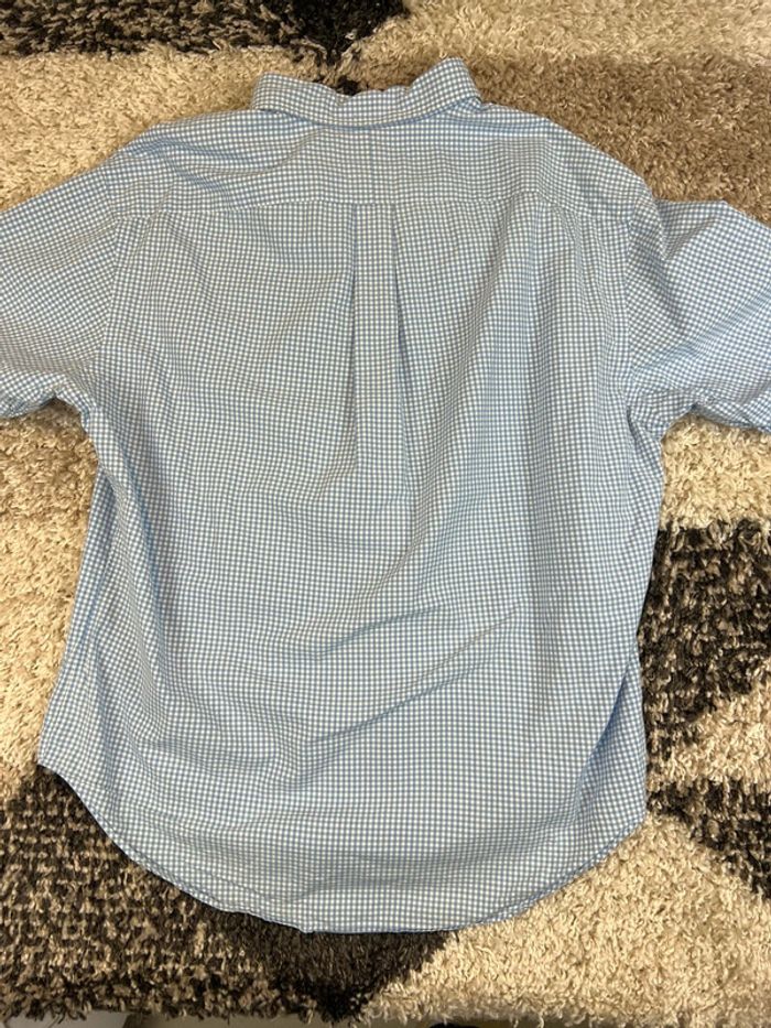 Chemise Ralph Lauren à carreaux bleu et blanc logo rose taille XL style old money - photo numéro 9