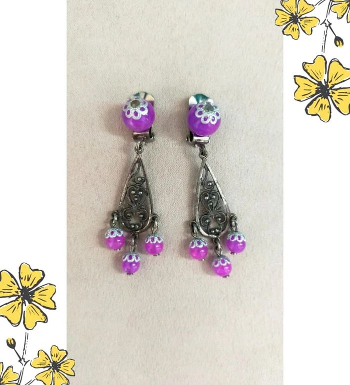 Boucles d’oreilles à clip perlées – Collection Reflets de Lavande - photo numéro 7