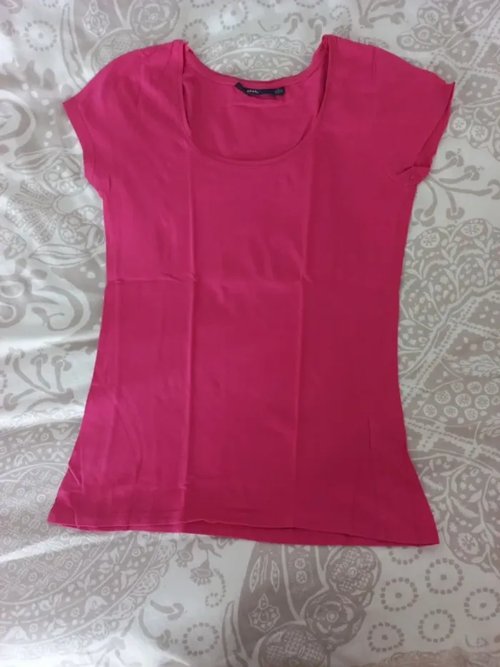 Tee-shirt manches courtes rose Kiabi 36