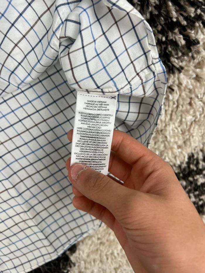 Chemise Ralph Lauren à carreaux blanc et bleu logo bleu taille XL style old money - photo numéro 10