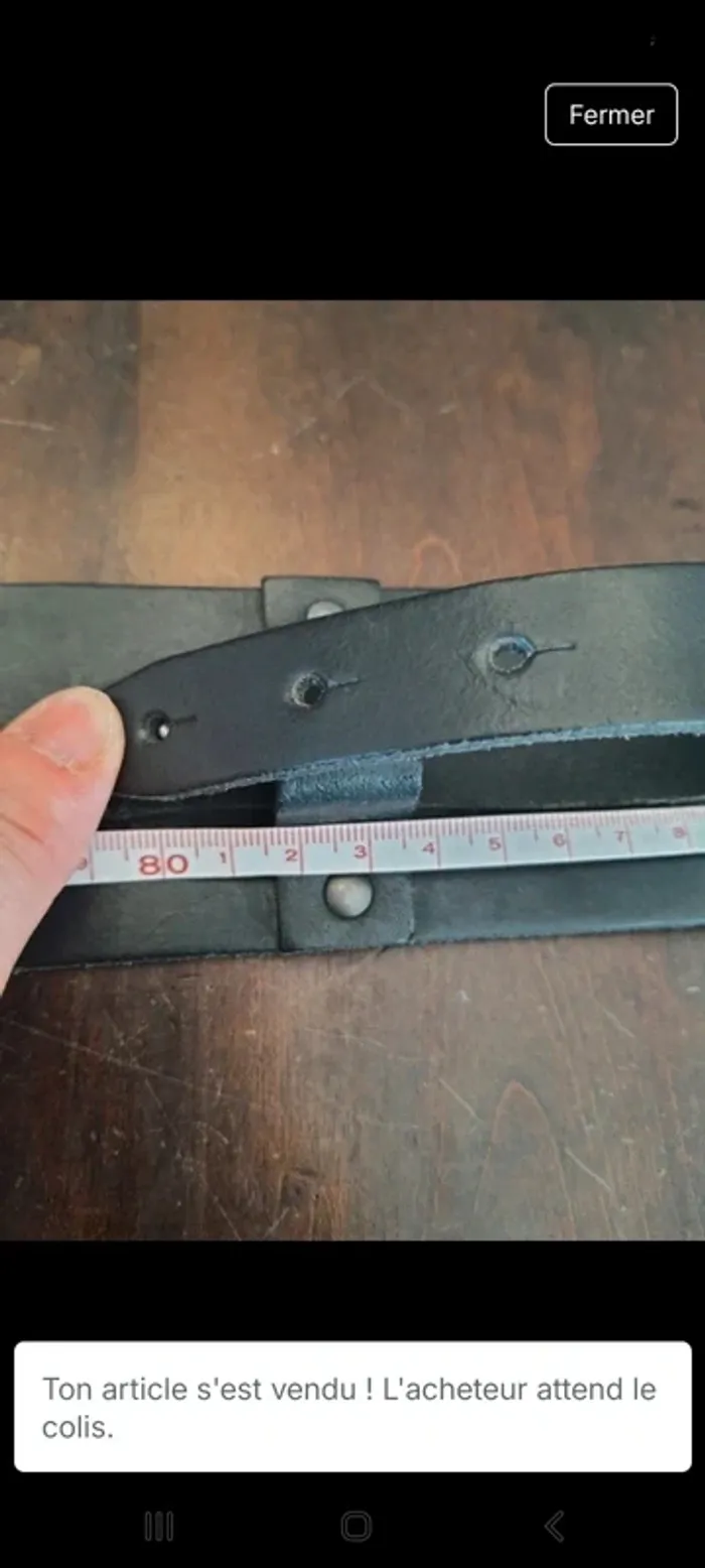Ceinture Terre Bleue noir en cuir taille 42 80cm - photo numéro 13