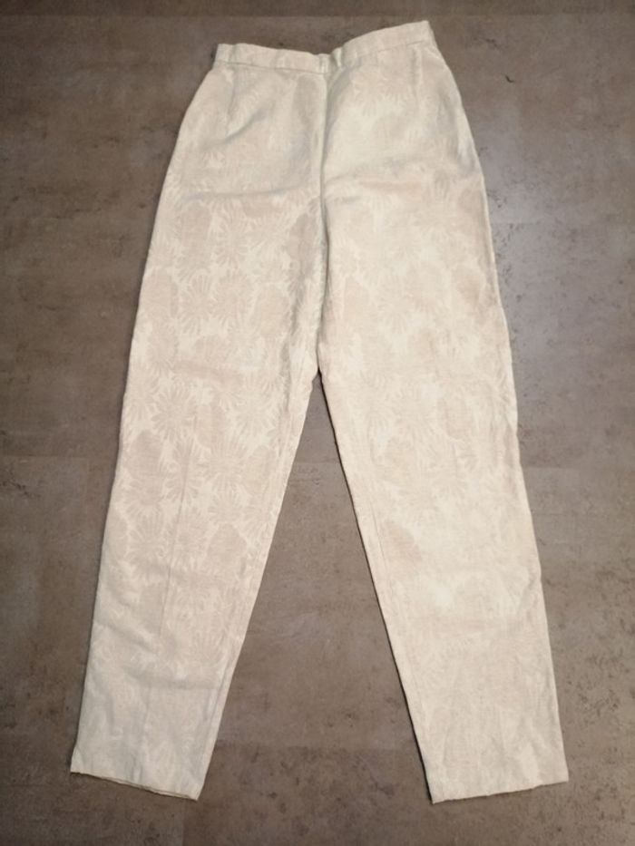Ensemble pantalon et veste blanc cassé Taille 34/36 Fait par une couturière - photo numéro 3