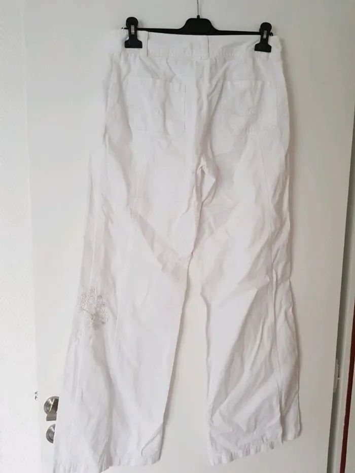 Pantalon large blanc, taille 42 - photo numéro 4