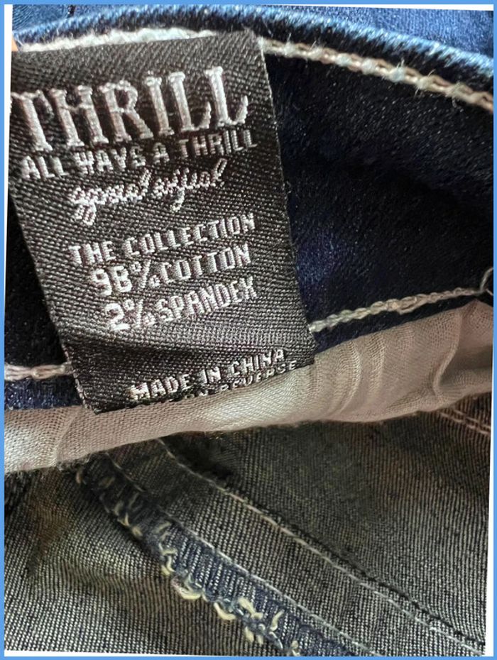 Short en jean vintage Femme Bleu marine à bijoux – Taille M - photo numéro 14