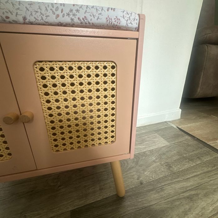 Table à langer cannage en bois - photo numéro 3