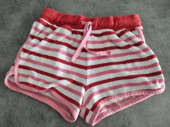 Short éponge à poches enfant - Taille 7 ans (122cm) - Sergent Major - Rouge et blanc