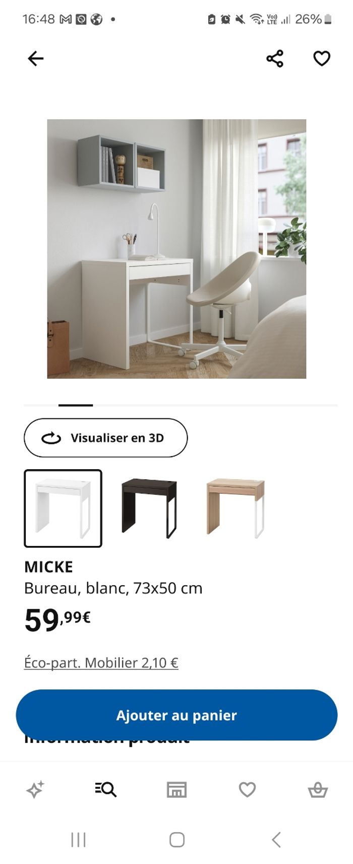 2 bureaux + 2 lampes + 2 chaises - photo numéro 6