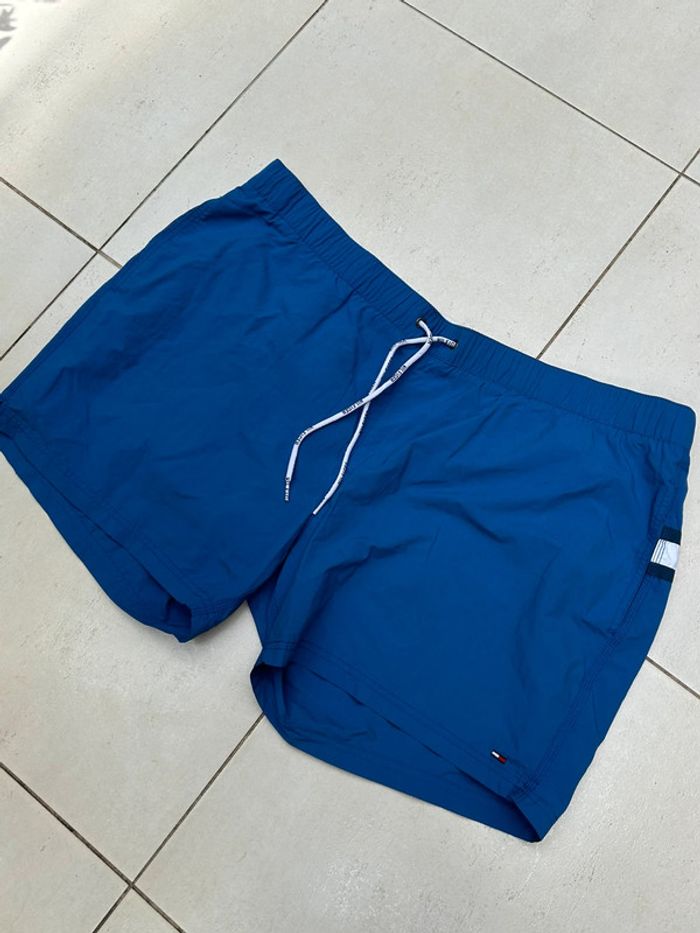 Short de bain bleu marine rouge blanc - tommy hilfiger plage - XXL - photo numéro 3