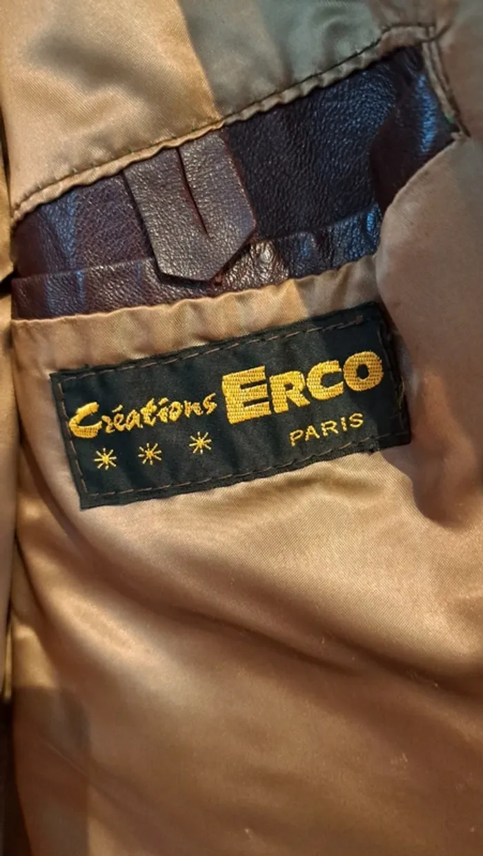 Blouson cuir marron, taille L - photo numéro 2
