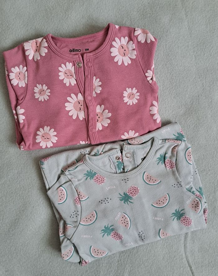 Lot de 2 pyjamas pour bébé fille 9 mois Gemo