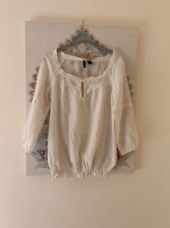 Blouse légère écru, t 38 marque Mng