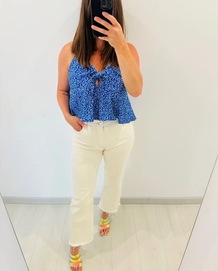 🌸Crop top - Shein - bleu & blanc 🌸