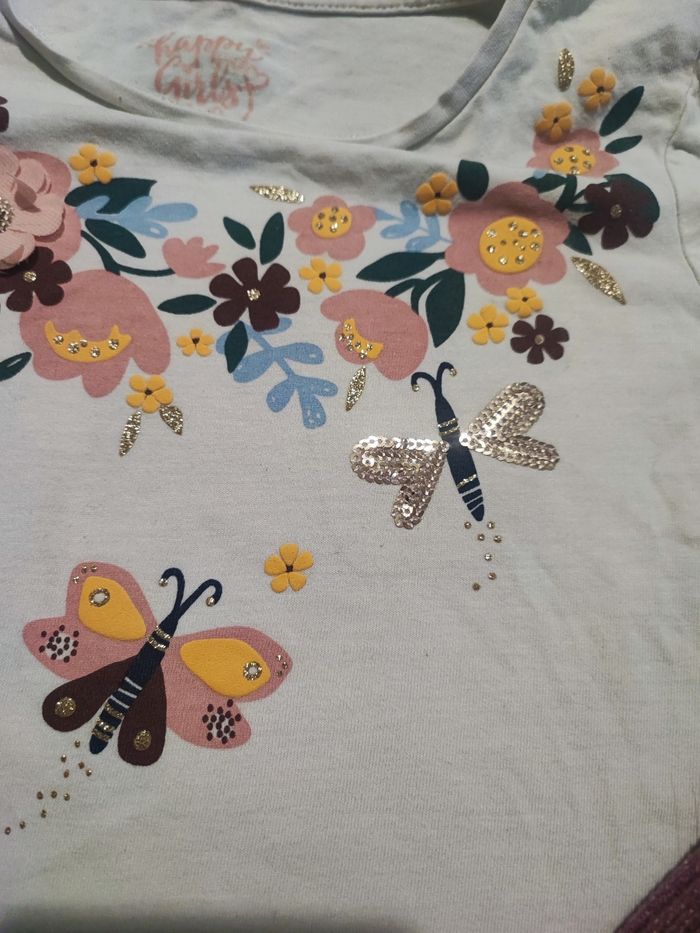 Ensemble t-shirt manche longue et legging épais côtelé taille 6 ans - photo numéro 3