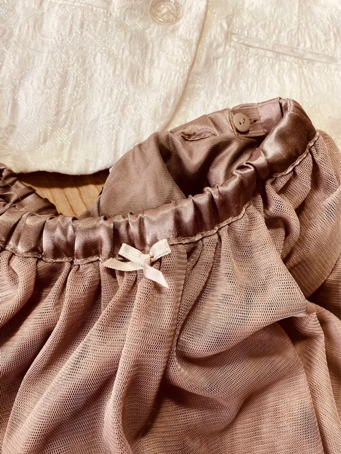 Taille 4-5 ans tenue cérémonie blazer jupe fille Orchestra Sergent Major blanc taupe 🩷 - photo numéro 10