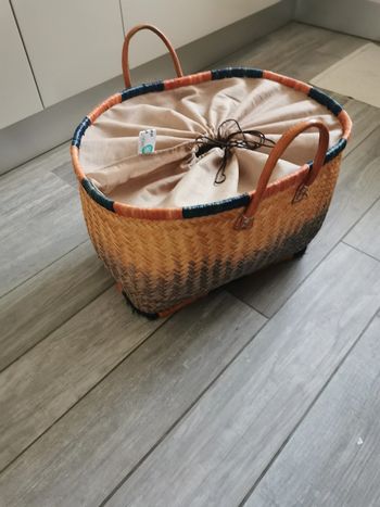 Panier tressé de paille grande taille