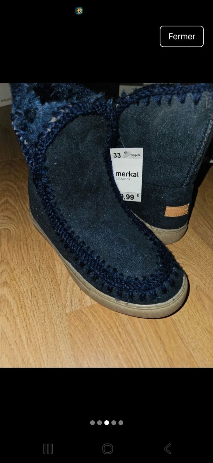 Botte fourré bleu marine