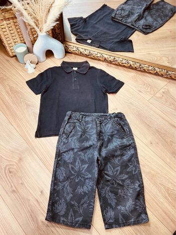 Taille 6 ans ensemble 2p été garçon pocopiano noir gris foncé * tropic * 💙