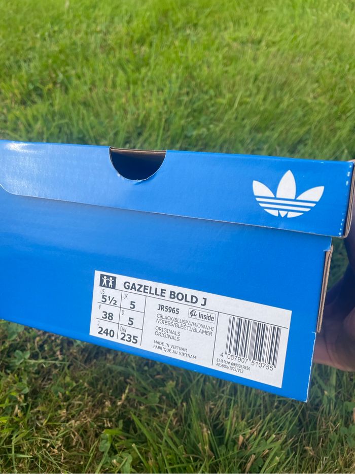 Adidas Gazelle Bold Core Black / Blue Spark / Wonder White - 38 - photo numéro 10