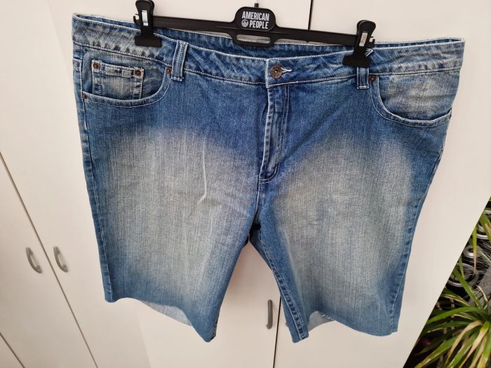 Short En Jeans Bleu Délavé - photo numéro 3