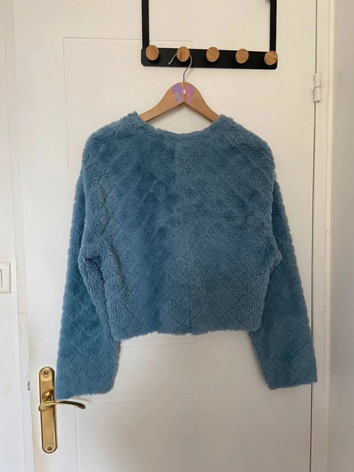 Pull bleu effet fourrure Zara Taille S - photo numéro 2
