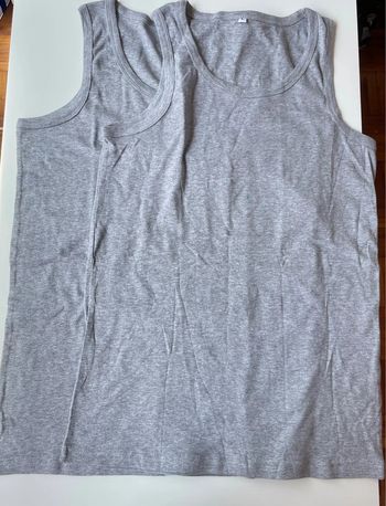 2 Débardeurs gris neuf en coton pour homme taille L